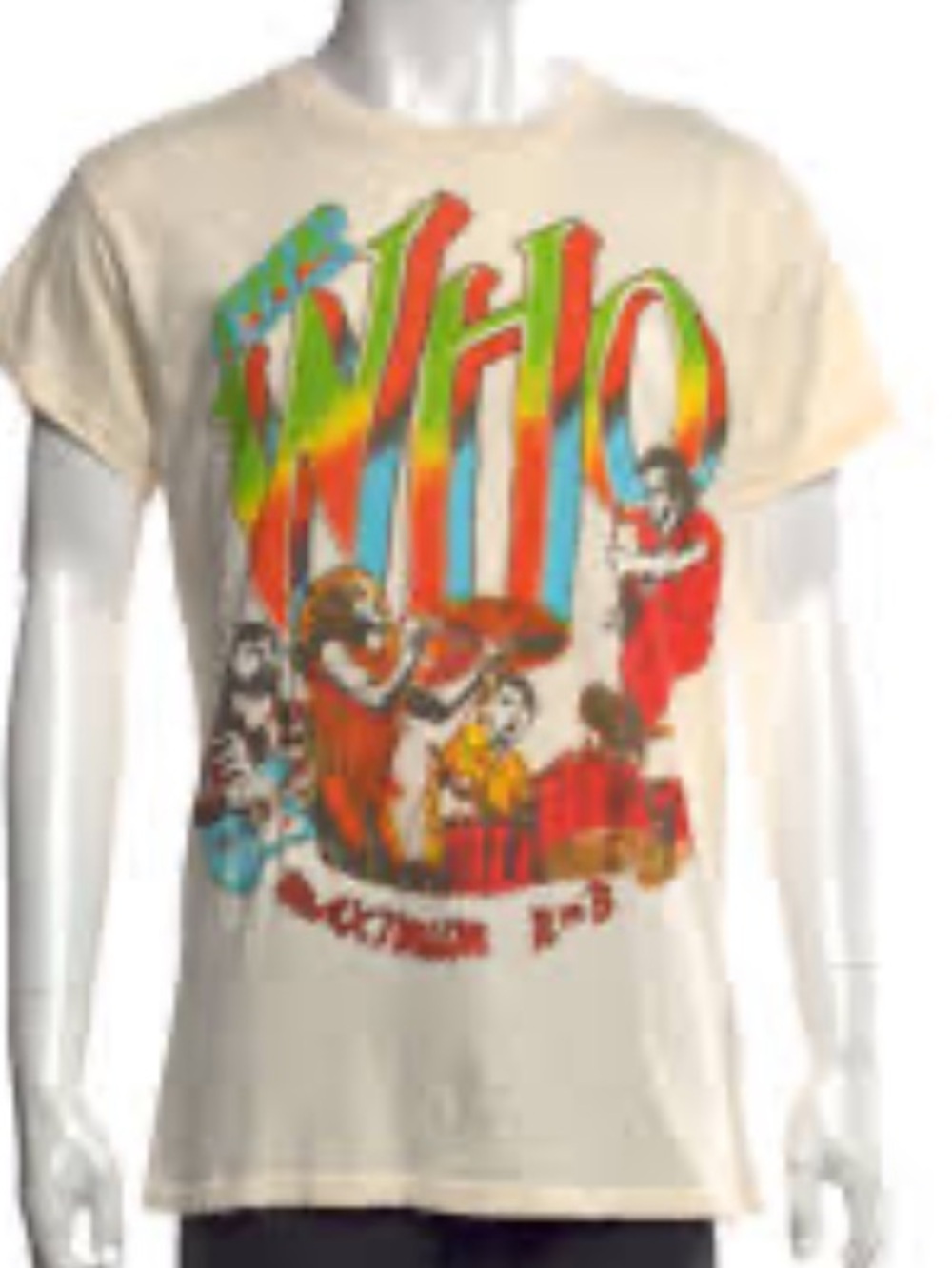 MadeWorn Cream Graphic Tee with Multicolor Print